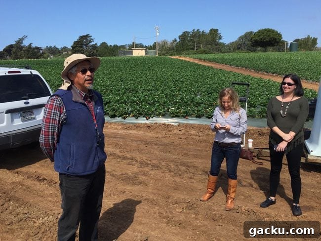 Miguel teaching in the field