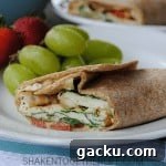 Mediterranean breakfast wraps are a healthy way to start the day! Packed with egg whites, spinach, tomatoes, feta and even hummus, this wrap is protein packed and hearty enough for brunch or lunch, too!