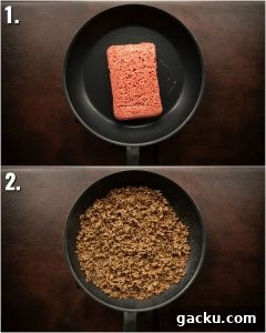 2 step by step photos showing how to make burger ground beef